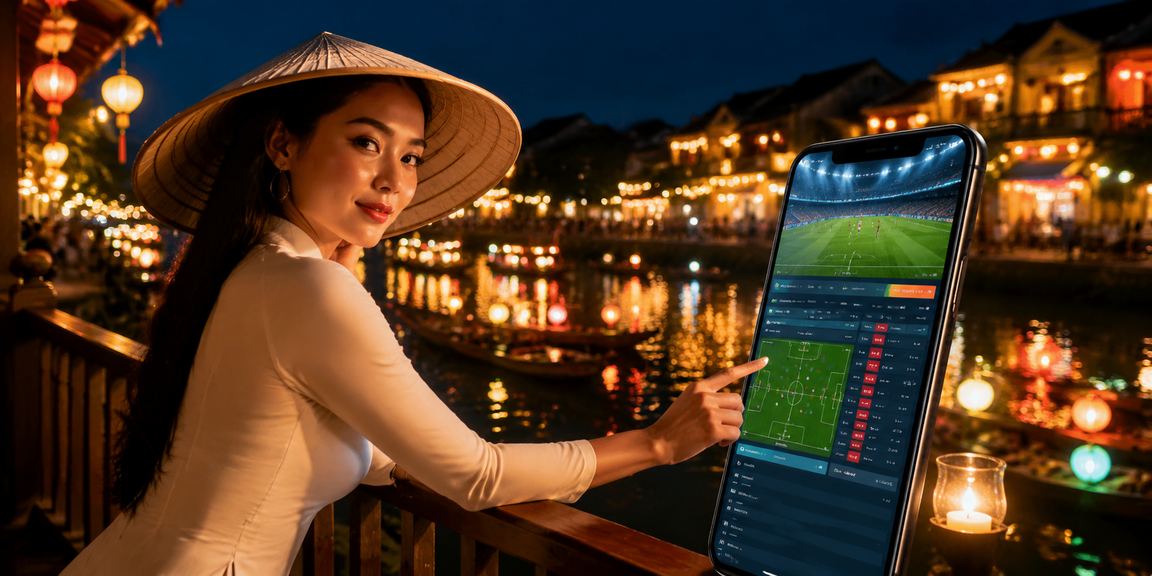 Người dùng tại Hội An kiểm tra ưu đãi khuyến mãi trên điện thoại di động