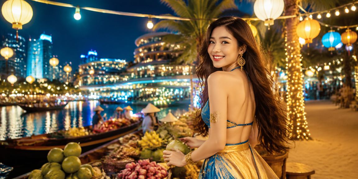 Người dùng tại chợ đêm vùng Mekong duyệt khuyến mãi mới nhất và đặt cược trên điện thoại